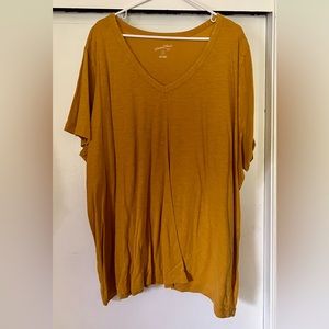 Women’s Plus Size Short Sleeve V-Neck T-Shirt — Universal Thread 4X Gold